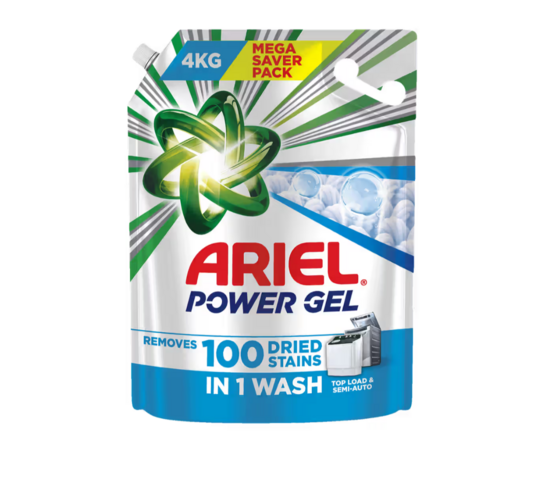 Ariel Power Gel Liquid Detergent Top Load 4kg @390, Tide Plus Detergent Washing Powder Jasmine & Rose  400g @35 and more