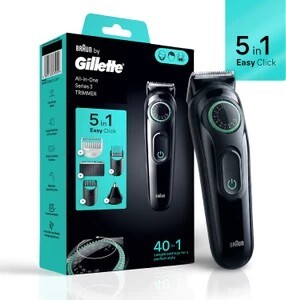 Gillette AIO3 Trimmer 50 min  Runtime 40 Length Settings (Black)