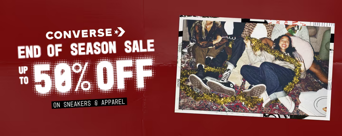 Converse - End of Season Sale - Upto 50% Off on sneakers & Apparel