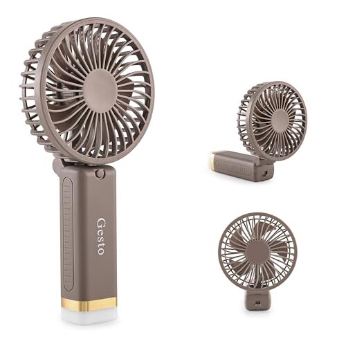 Gesto Portable Fan Rechargeable with LED Light  - Grey