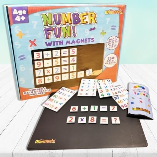 ToyMagic Magnetic Puzzles (150+ Pcs) | Wooden Magnetic Numbers, Calculator & Math Board | Fun & Educational Learning Toy for Kids Age 4+ | Improves Counting, Addition, Subtraction & Math Skills