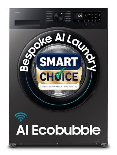 Samsung Smart Choice 12 kg, 5star, AI Ecobubble, Fully-Automatic Front Load Washing Machine (WW12DG5B24AXTL, Inox)