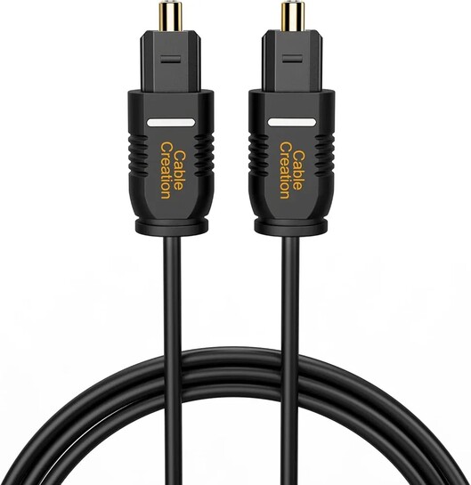 CableCreation Optical Digital Audio Cable 10FT, Thin Fiber Optic Toslink Gold Plated