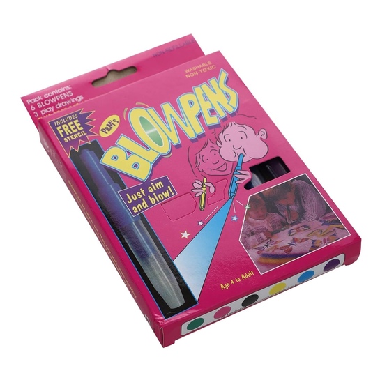 RUHI'S CREATIONS Color Spray Magic Blow Pen Set of 6 | 3 Drawing Sheets | Washable | Kids
