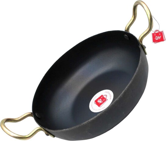 Iron Deep Bottom Kadhai 19 cm diameter 1L ( Minimum 2 quantity)