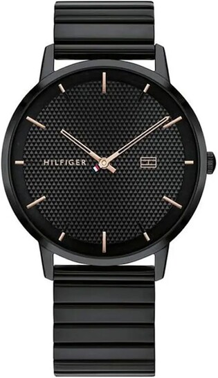 Tommy Hilfiger Mens 40.5 James Black Dial Zinc Alloy Watch -