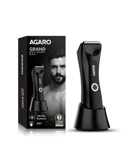 Buy Agaro Cordless Grand Body & Beard Trimmer Ceramic Blades, IPX7 LED Torch Black - Body Groomer for Men 37516917 | Myntra