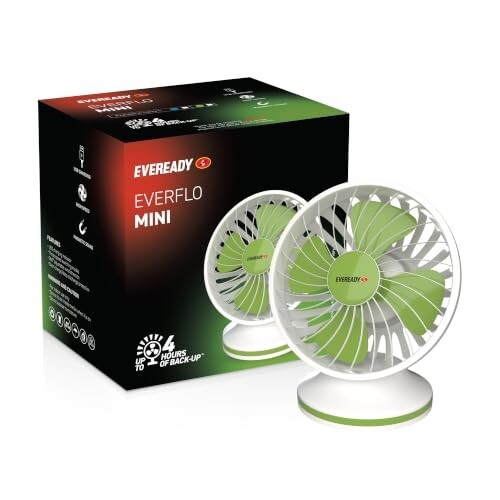 Eveready FE01 Everflo mini Rechargeable Fan, Green