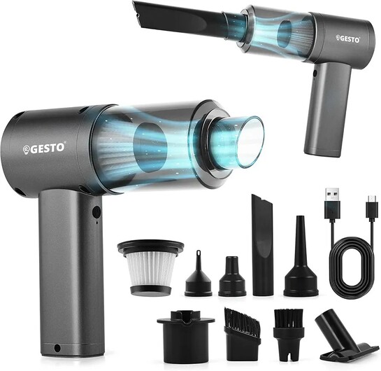 Gesto 3-in-1 Portable Car Vacuum Cleaner, Air Duster & Inflator | 70W High Power