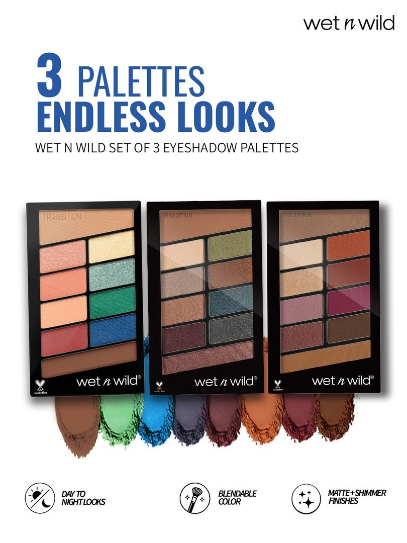 Wet N Wild Set Of 3 10 Eyeshadow 30 G Stop Playing Safe Comfort Zone Rose In The Air 