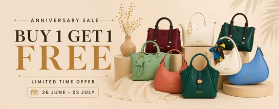 Anniversary Sale | Buy 1 Get 1 Free On Bags | Jun 26 - Jul 3 | Add To Cart 2 items To Avail offer