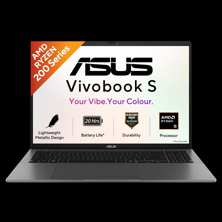 ASUS Vivobook S16 (2026) with Metallic Design, Gaming Grade CPU AMD Ryzen 5 220 - (16 GB/512 GB SSD) Laptop