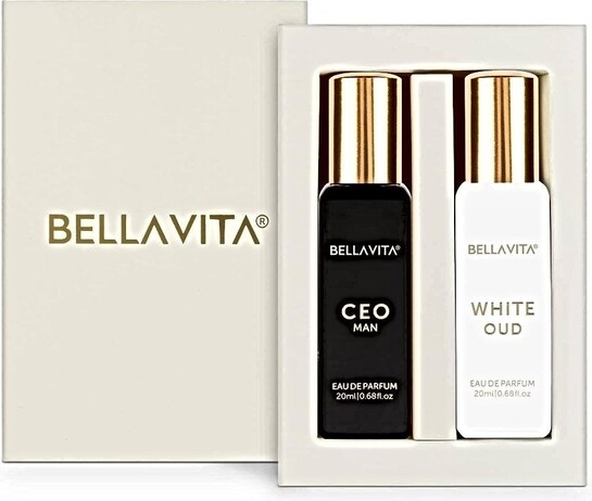 BELLAVITA CEO MAN and WHITE OUD Unisex Long Lasting Perfume for Man & Woman Pack of 2x20ml