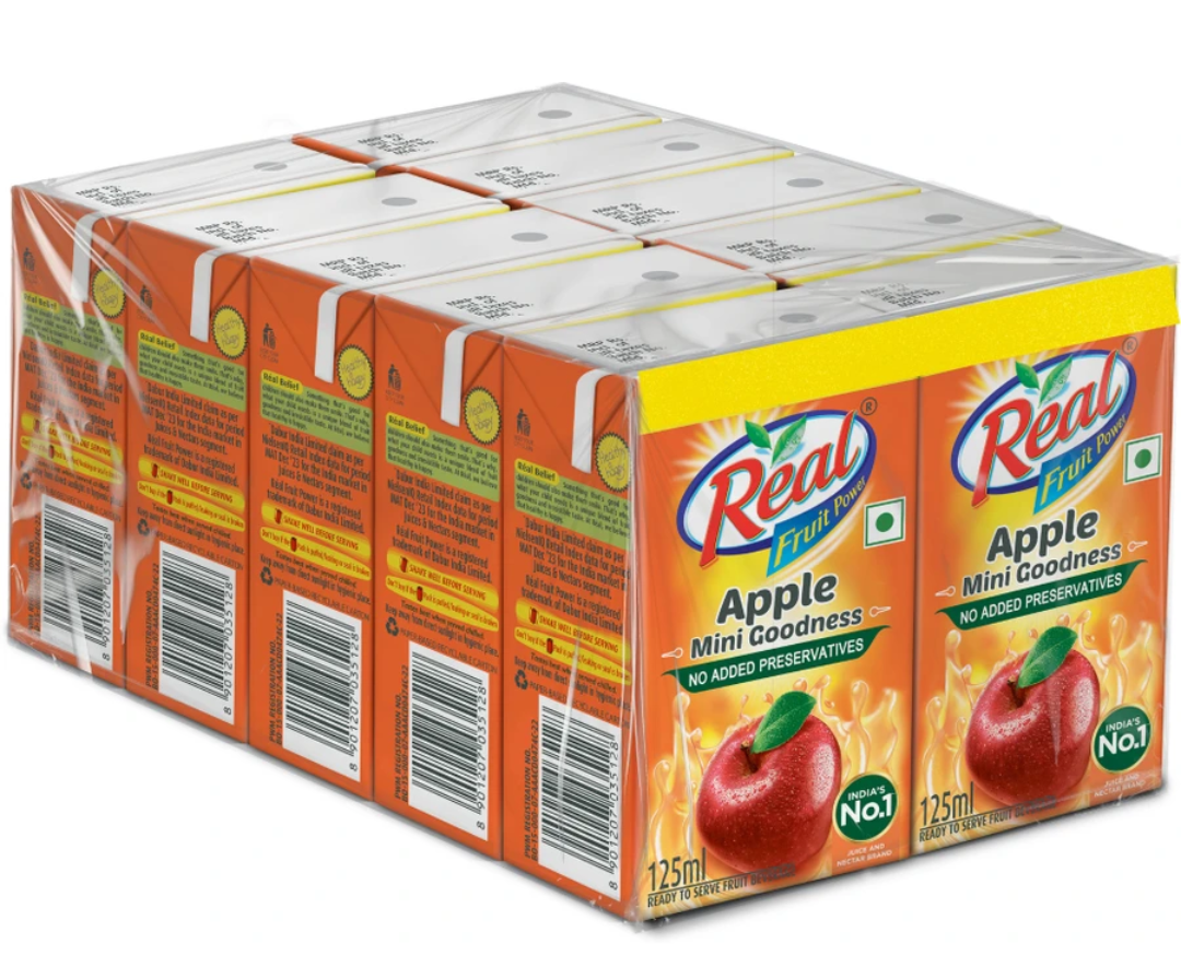 Minutes : Real Fruit Power Apple Juice 1250 ml (Mrp Error) 
