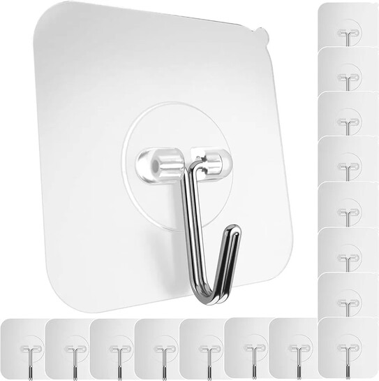 MASKFORCE Adhesive Hooks for Hanging Heavy Duty Wall Hooks (Pack of 15)