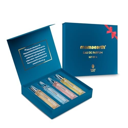 Mamaearth Perfume Gift Set for Men & Women | Made Safe Approved | Travel-Friendly Pack | Premium & Long-Lasting Fragrances | Blend of Exotic Ingredients | Premium Gift Pack | 15 ml x 4