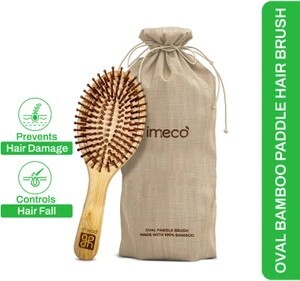 IMECO Bamboo Hair Brush with bamboo bristles | Oval Paddle Hair B...more