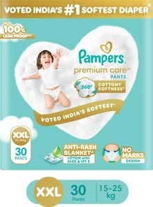 Pampers Premium Care Pants XXL 30 | No Marks | Indias Softest Dia...more