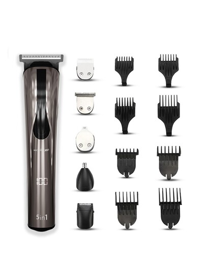 Buy Ikonic Me 5 In 1 Express Groomer Timmer With Impact Resistant Combs Black & Silver - Trimmer for Unisex 24442058 | Myntra
