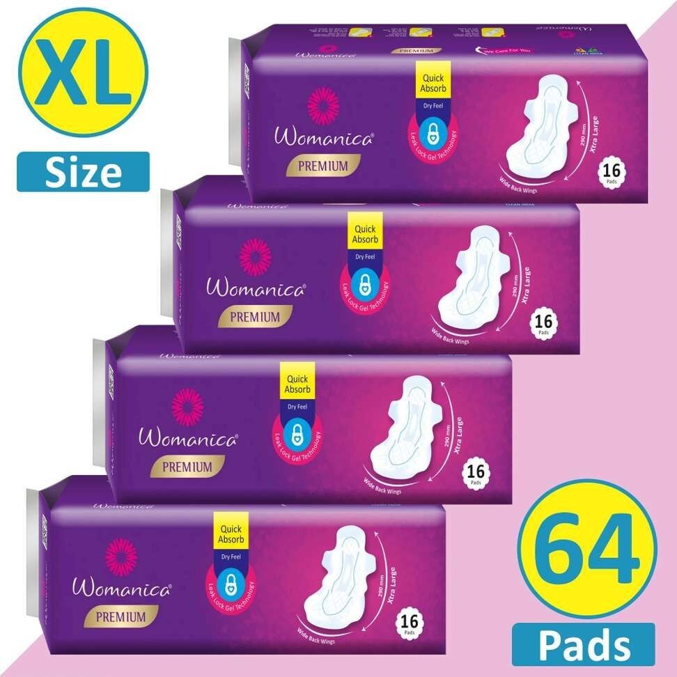 sanitary pads for women and girls straight pads(xl-size, 290 mm,(16*4)
