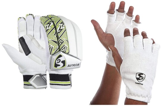 SG Ecolite Cricket RH Batting Gloves, Junior Color May Vary Campus Inner Gloves, Junior (Colour May Vary)