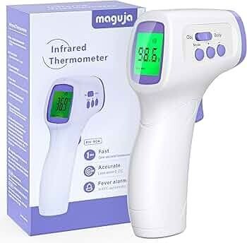 Thermometer for Adults, Digital Thermometer for Kids Baby No-Touch Touchless Infrared Forehead Thermometer with 3 in 1 Digital LCD Display, Fever Alarm and Memory Function