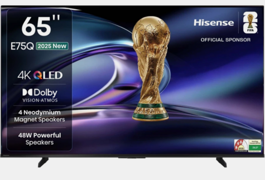 Hisense 65E75Q 164 cm (65 inch) QLED Ultra HD (4K) Smart VIDAA TV with 4 Speakers 48W Powerful Speakers| Dolby Vision Atmos| Cricket Mode (65E75Q)