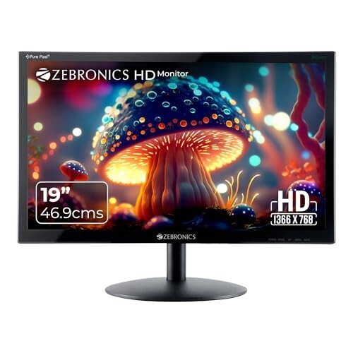 ZEBRONICS Zeb-V19Hd 18.5 Inch (46.99 Cm) Led Monitor with Supporting Hdmi,Black