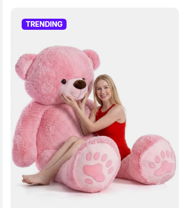 Tedstree 4 Feet Teddy Bear/high quality/neck brow/cute and soft teddy bear  - 120 cm (Pink)