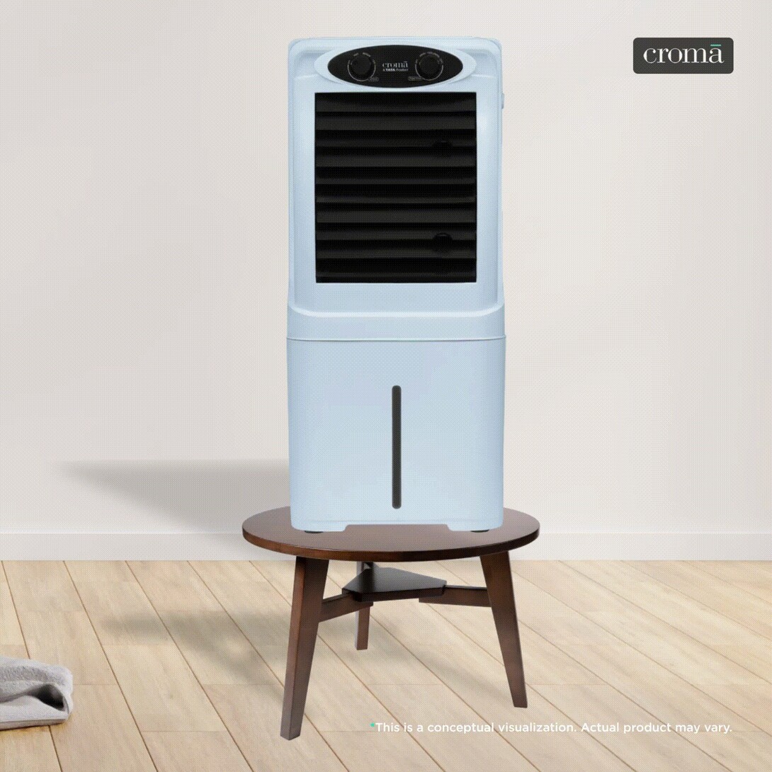 Croma 14 Litres Personal Table Air Cooler with Inverter Compatible (Anti Bacterial Honeycomb Pads, White)