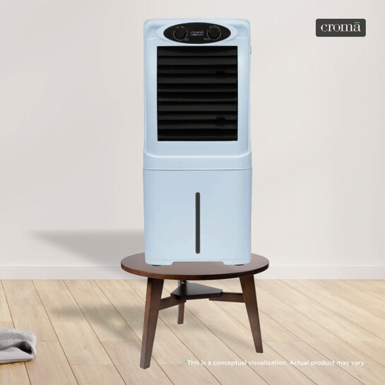 Croma 14 Litres Personal Table Air Cooler with Inverter Compatible (Anti Bacterial Honeycomb Pads, White)