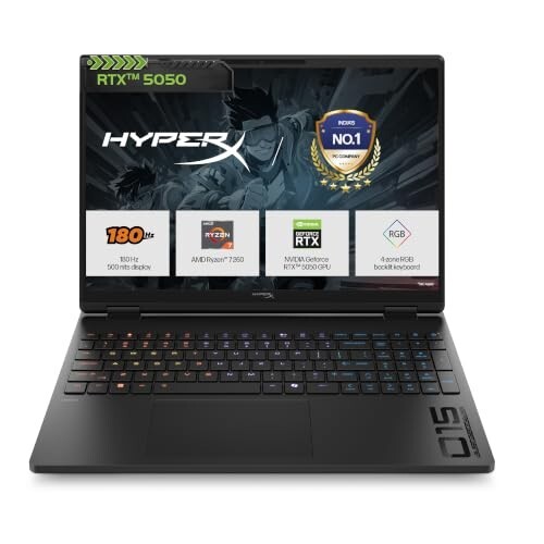 HP Smartchoice HyperX OMEN 15, AMD Ryzen 7 260, 8GB-RTX 5050, 24GB DDR5 AI Gaming Laptop