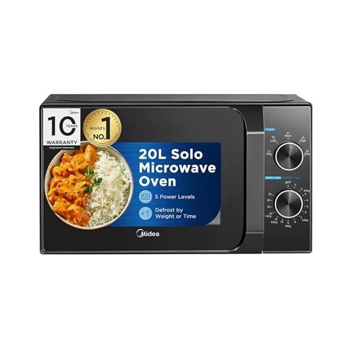 Midea 20L Solo Microwave Oven | 5 Power Levels + Defrost