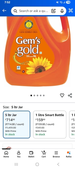 Amazon: Big Loot 5L cold pressed oil at 680