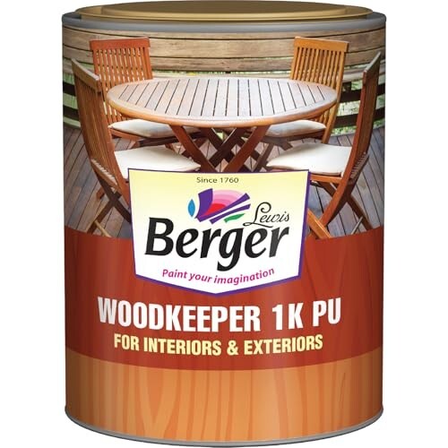 Berger Wood Keeper 1k PU Polish Wood-Care & Protection with Matt and Gloss Finish (Pack of 1, 500ml)