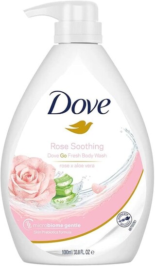 Dove Soothing Rose & Aloe Vera Body Wash for Replenished Skin, Refreshing Scent 1L