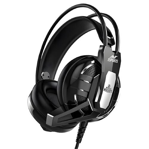 Ant Esports H520W Smartchoice Gaming Headset with Mic, Wired 3.5mm Over-Ear, 50mm Bass Drivers, Noise Isolating, Lightweight Comfort, Multi-Platform (PC/PS4/Xbox/Switch/Mobile), Black