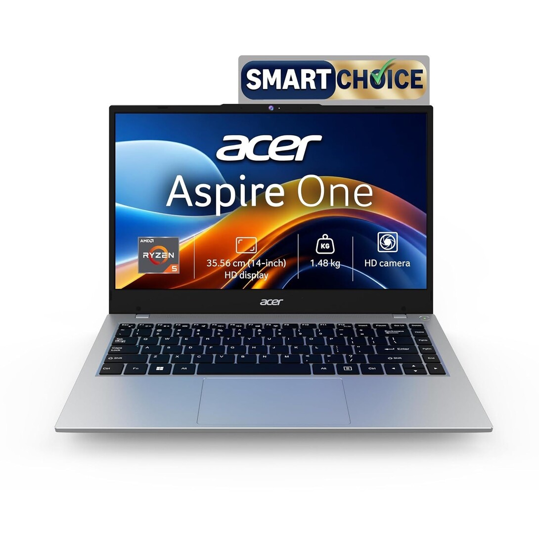 Acer Smartchoice Aspire One AMD Ryzen 5-40,Office 2024 + M365 Basic 8GB LPDDR5 RAM/ 512GB SSD