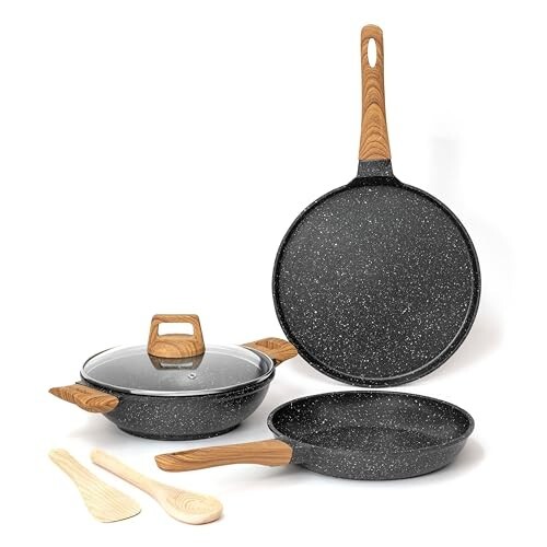 [Apply ₹400 Coupon] Kreme CeraStone 6-Piece Granite Nonstick Cookware Set