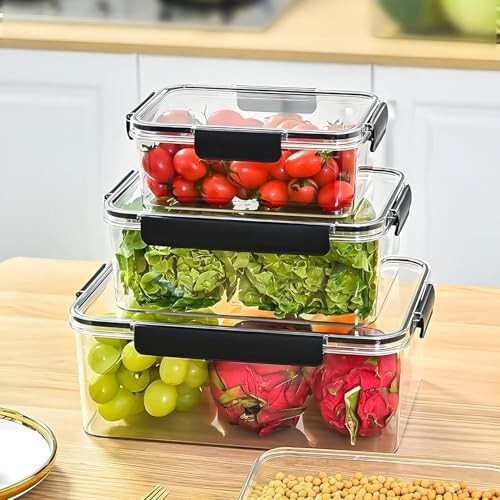 Storescent Airtight Fridge Storage Containers Set of 3