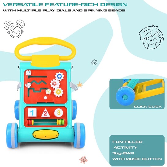 Goyal's Baby Activity Walker | Learning Toy | 6-15 Months | Seagreen