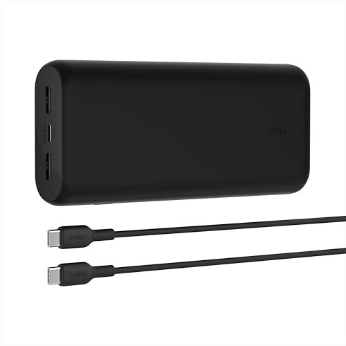 Belkin 20000 mAh 20W Power Bank | Super Fast Charging | USB-C PD Port | Black