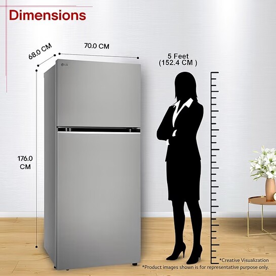 LG 398 L, 3 Star, Convertible, Smart Inverter Refrigerator