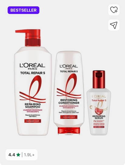 L'Oréal Paris Total Repair 5 Shampoo 650ml + Conditioner 175ml + Serum 40ml (3 Items in the set)