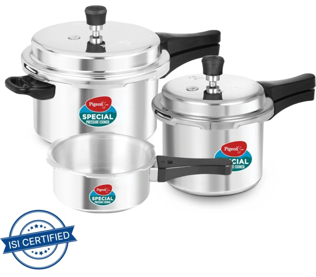 Pigeon Special and 2 L, 3L, 5 L Induction Bottom Pressure Cooker (Aluminium)
