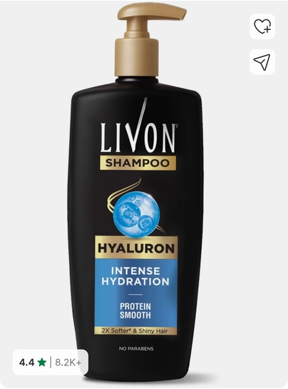 LIVON Hyaluron Shampoo for Women & Men Hydrates Dry & Dull Hair |2x Soft & Shiny Hair (650 ml)