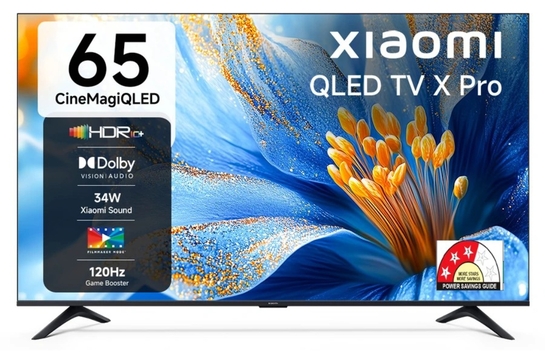 XIAOMI X Pro CineMagiQLED 165 cm (65 inch) QLED Ultra HD (4K) Smart Google TV with Dolby Vision HDR 10+ 32 GB Storage | 34W Dolby Audio | Xiaomi Sound | Film-maker Mode | 120 Hz Game Booster | Mi TV (L65MB-APIN)