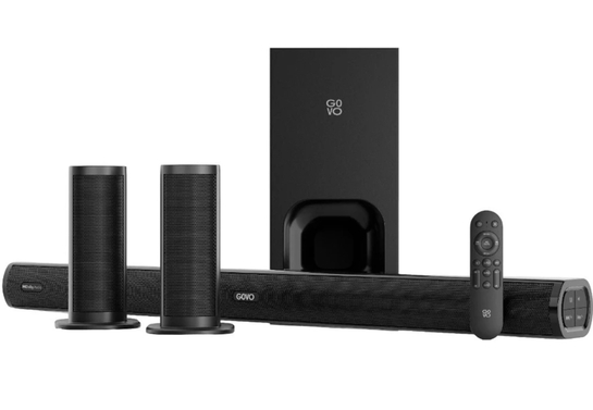 GOVO  GOSURROUND 985 Dolby Digital wiless Subwoofer 525 W Bluetooth Soundbar (Platinum Black, 5.1 Channel)