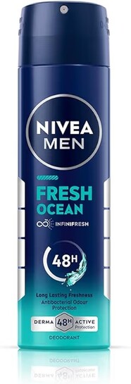 NIVEA Men Fresh Ocean Deodorant Spray, 150ml x2 quantity(user specific )