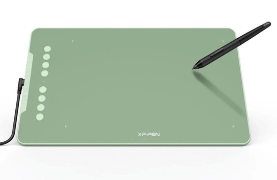 XP Pen Deco01 V2 and V3 8192 Levels of Pressure Sensitivity, Battery-Free Passive Stylus 10 x 6 inch Graphics Tablet Connectivity - USB (Green)